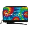 Women's PU Zip Around Wallet Rectangle - LOVE IS LOVE BD Tie Dye White