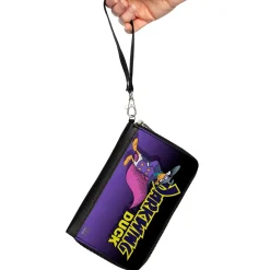 Women's PU Zip Around Wallet Rectangle - DARKWING DUCK Standing Pose Purple Fade