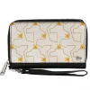 Women's PU Zip Around Wallet Rectangle - Winnie the Pooh Poses White Gold