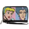 Women's PU Zip Around Wallet Rectangle - Cinderella and Wicked Step Mother Lady Tremaine Face Blocks