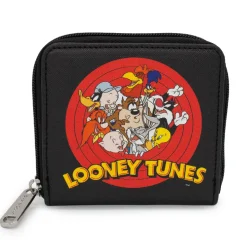 Women's Zip Around Wallet Square - LOONEY TUNES 10-Character Bullseye Logo