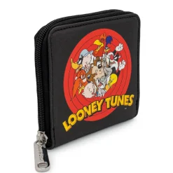 Women's Zip Around Wallet Square - LOONEY TUNES 10-Character Bullseye Logo