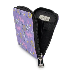 Women's Zip Around Wallet Square - Friends Icons and Quotes Collage Lavender Multi Color