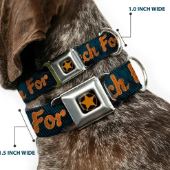 Woody Sherriff Star Reverse Brushed Seatbelt Buckle Collar - Woody REACH FOR THE SKY Denim Blue Print